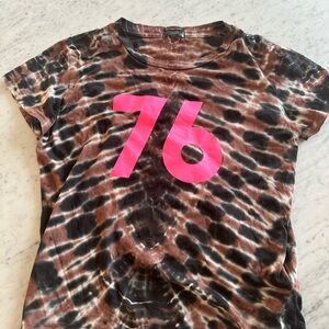 MOTHER Brown Tie-Dye Top